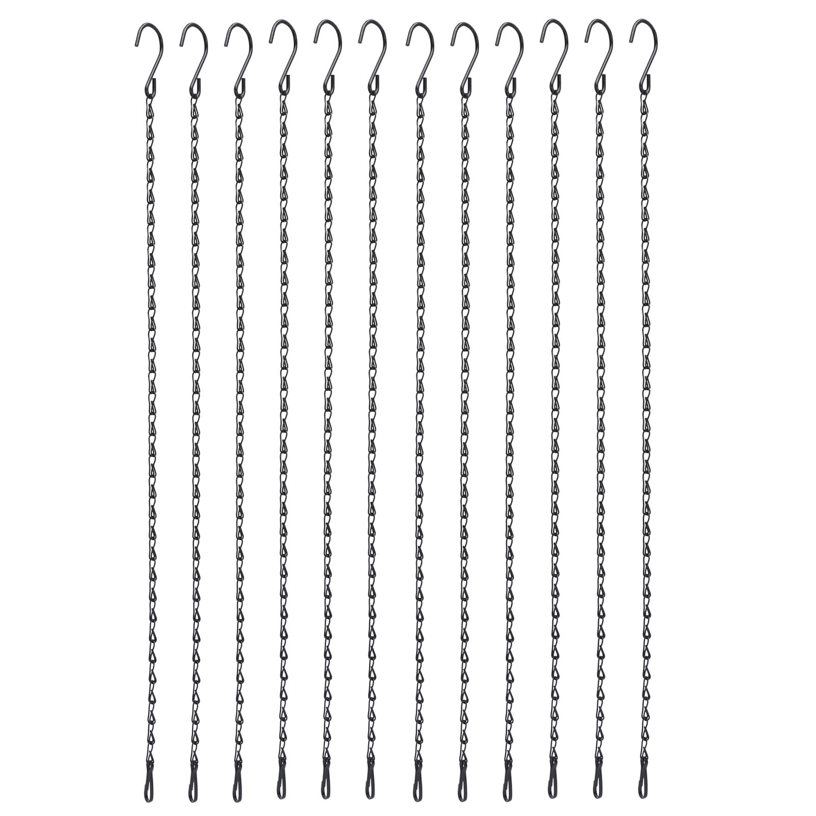 12pcs Plant Hanging Chains with Dual Hooks 58.5cm/23in with Bearing 3000g/6.6lbs for Garden Flower Suspension