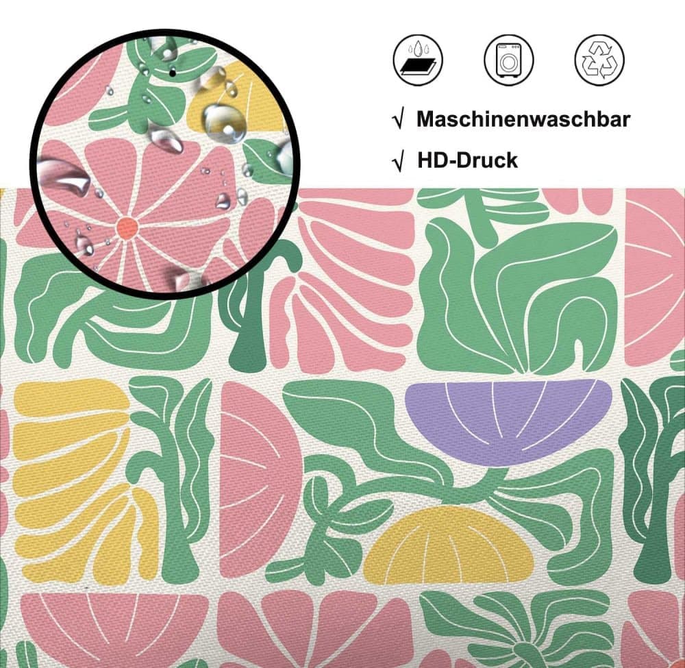 Bohemian Shower Curtain 180 × 180 cm, Multicolored Abstract Floral Pattern Retro Patchwork Geometric Plants, Includes 12 Hooks — image 3