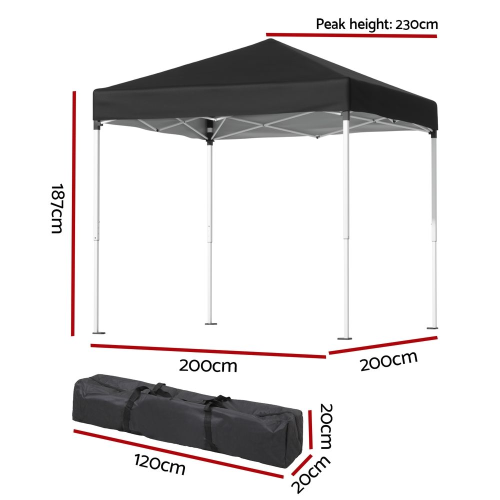 Instahut Gazebo 2x2m Outdoor Patio Garden Marquee Shade Black โ image 2