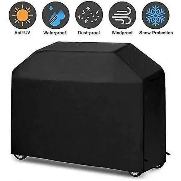 Grill Cover Waterproof Oxford Fabric Weather Resistant Dustproof for Outdoor BBQ Grill Black 170 × 61 × 117 cm — image 5