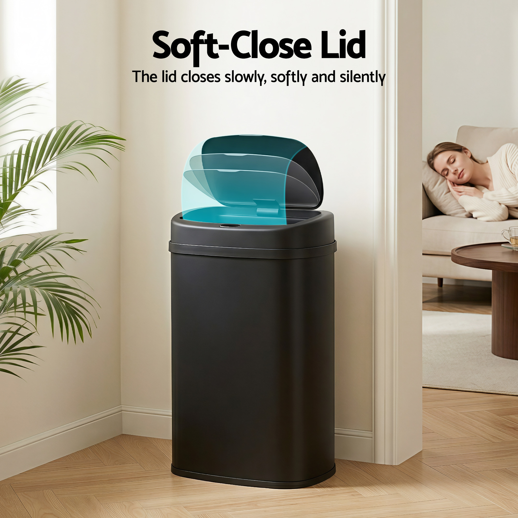 Devanti 50L Sensor Bin Motion Rubbish Automatic Black โ image 6