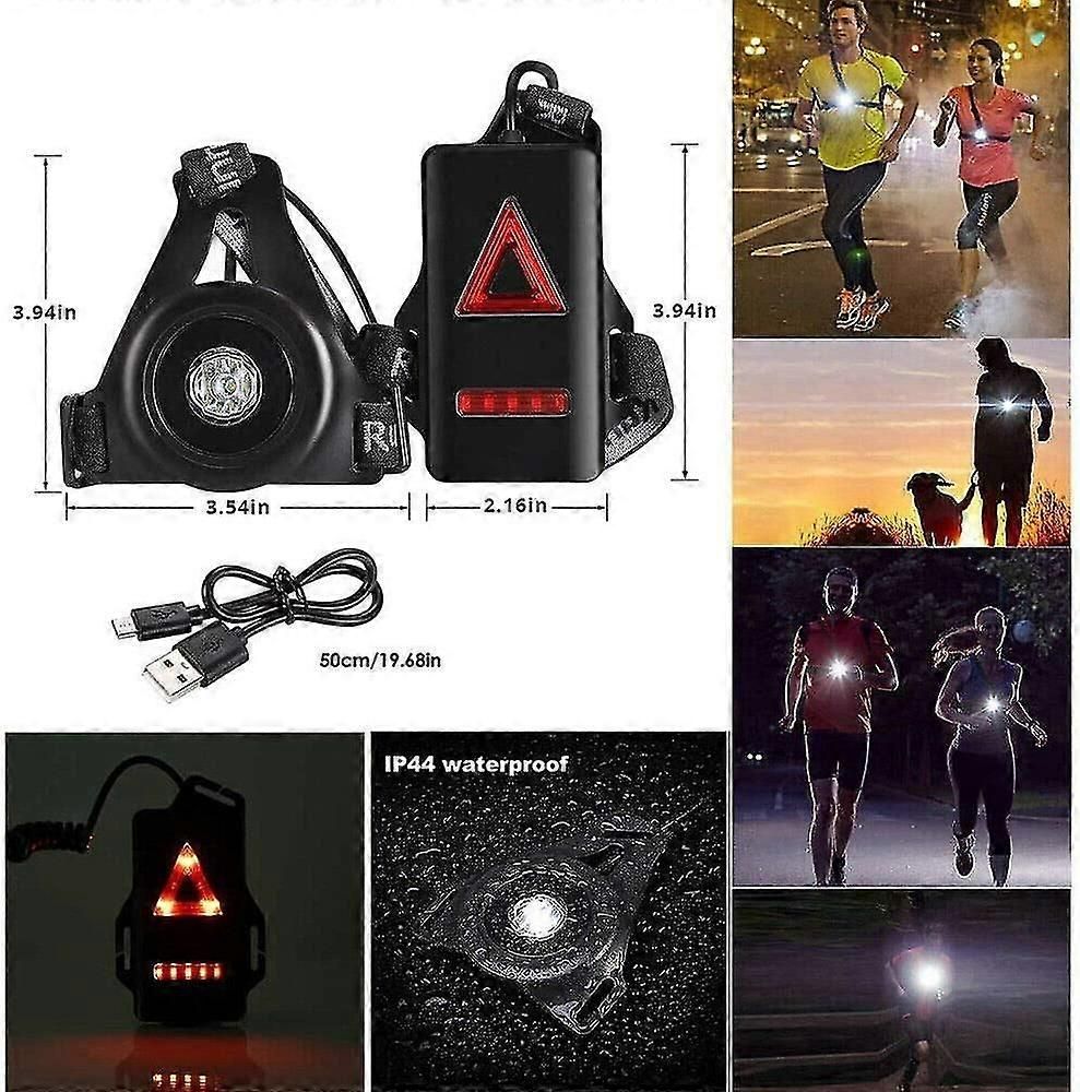 Running Lights Chest Lights For Rnners 3 Modes Body Torch Usb Rechargeable Body Lamp Wearable Night Running Accessories Reflective Running Gear โ image 2
