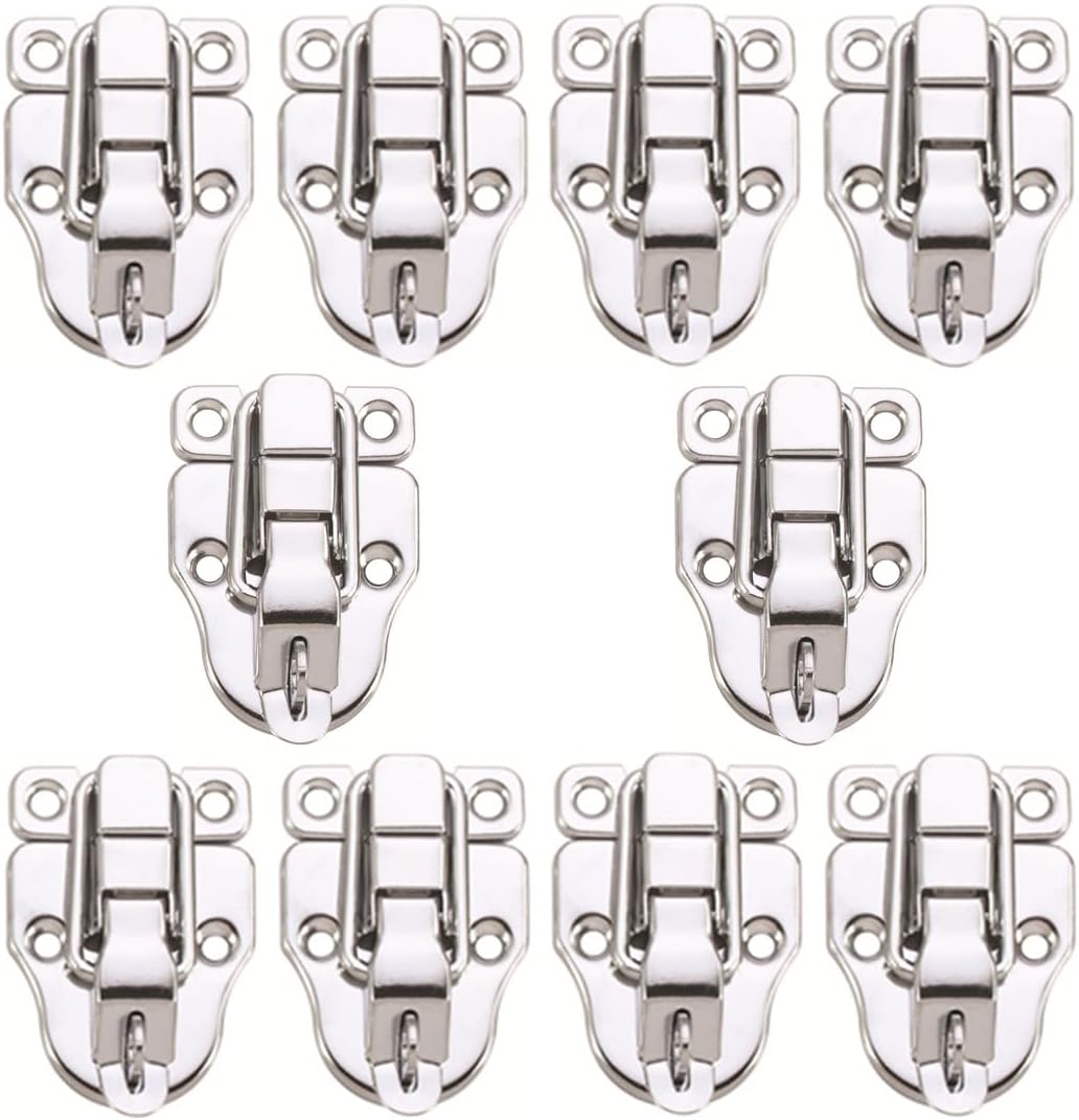10 Pack Silver Hasp Locks 59mm with Screws Universal Chest Hardware Secure Locking Solution