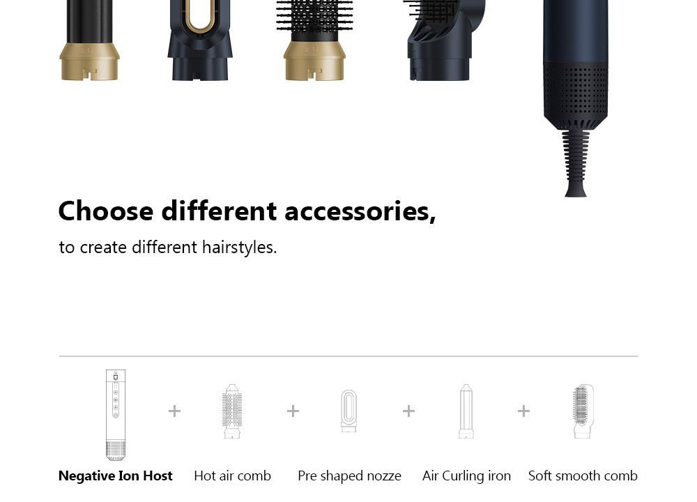 5-in-1 hair dryer, hair styling tool, hot air comb, straightening and curling, automatic curling iron, high-speed motor, Australian hair care, multifunction โ image 4