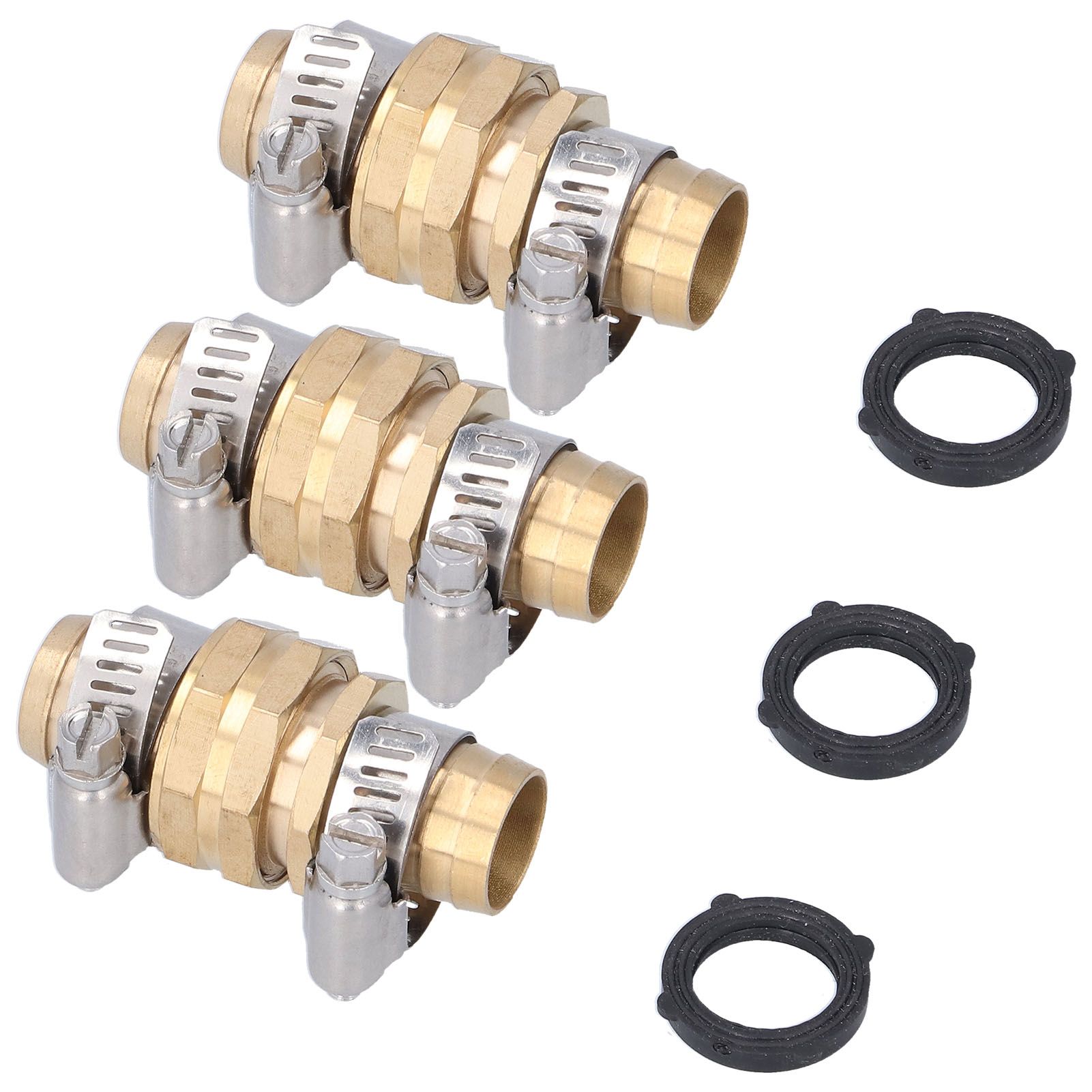 3 Set 3/4in Female Male Thread Garden Hose Repair Connector for 3/4in Or 5/8in Garden Hose Fitting — image 5