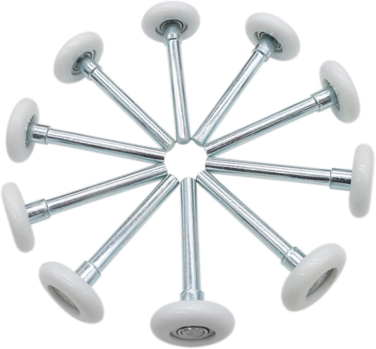Garage Door Roller, White 1.8" Quiet Nylon Garage Door Wheels 4" Stem for Garage Track Replacement with Premium Sealed 11 Ball Bearing, 10 Packs โ image 5