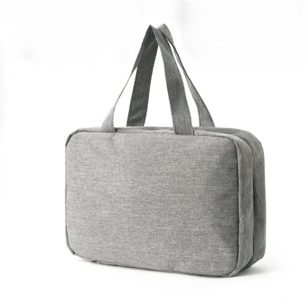 Travel Toiletry Bag for women, Portable Hanging Organizer for Family-Sized Shampoo, Conditioner, Brushes Set, Makeup Accessories, Extra Large Size, gray(only