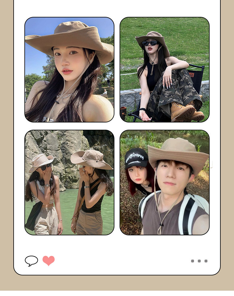 Water-Repellent Wide-Brim Bucket Hat with Adjustable Chin Strap - Sun Protection Dark Blue โ image 2