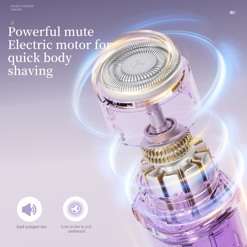Purple Double-Headed Hair Removal Trimmer - Precision Shaving & Shortening with Type-C Charging — image 4