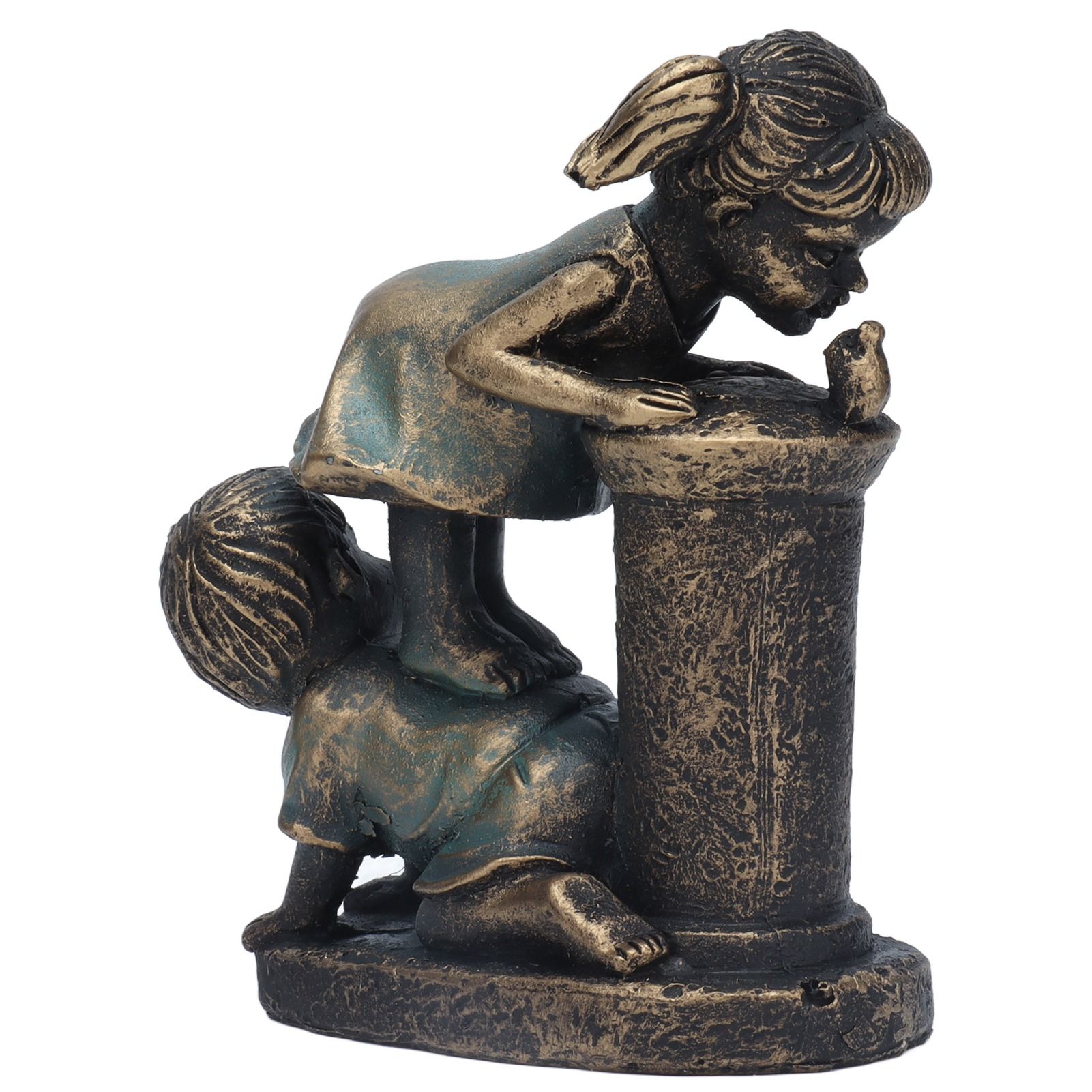 Girl Boy Drink Water Statue Garden Sculpture Resin Courtyard Ornament for Indoor Outdoor Decoration โ image 6