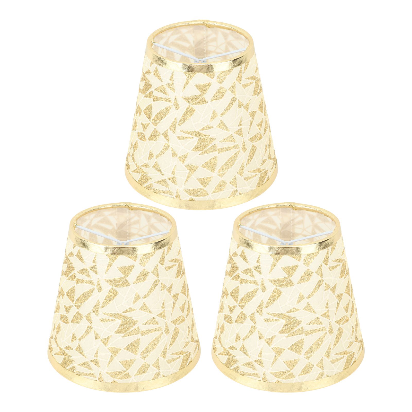 Cloth Lampshade Clip On Design Modern Barrel Fabric Lamp Shades for E14 Bulb Chandelier Wall Lamp 3pcs Gold โ image 2
