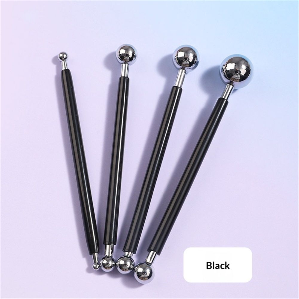 2 set DIY Cake tools, 4Pcs Ball Baking Fondant Cake Tools Stainless Steel Head Pen for Sugar Flower(black) — image 2