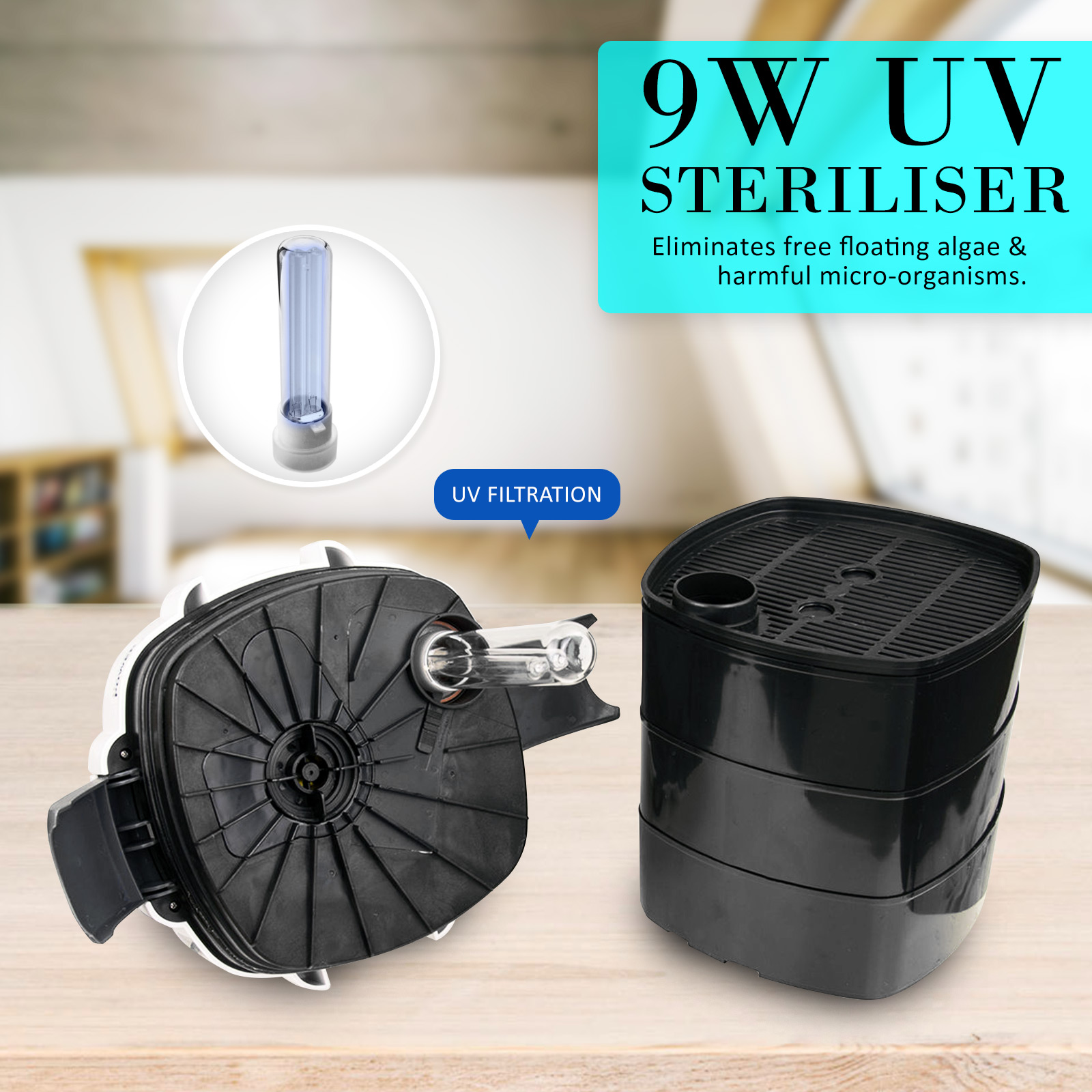 Aquarium UV Light External Canister Filter 2000L/H + Media Kit — image 6
