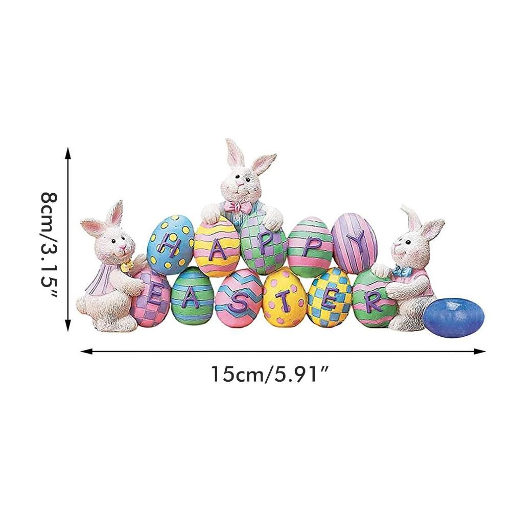 Easter Spring Bunny Decoration Tabletop Easter Decorations Cute Craft Easter Bunny Figures Farmhouse Home Decor — image 2