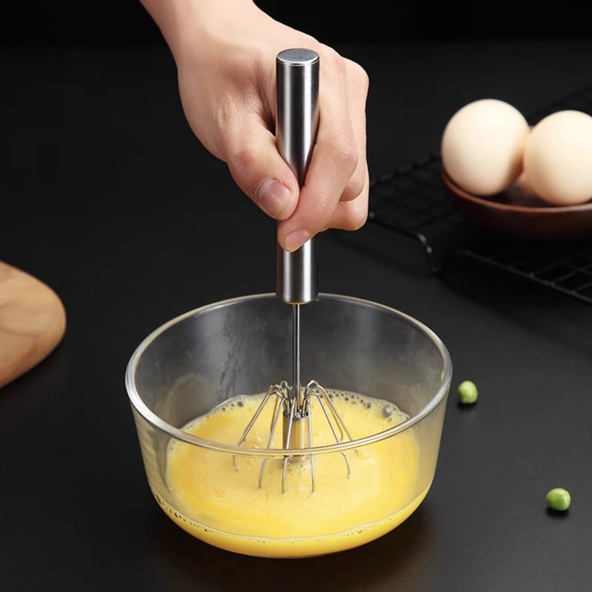 Egg whisk - Egg beater - Whipped cream whisk - Mini whisk - Milk frother - Manual - mixing, beating, whisking and stirring (25 cm) — image 4