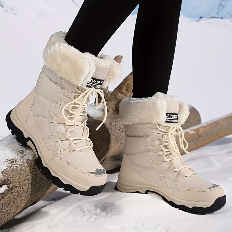 Women's long-sleeve snow boots, winter, fleece-lined, warm, outdoor, snow, sports shoes, minus temperature, cold, women's high-top shoes, casual, daily — image 5