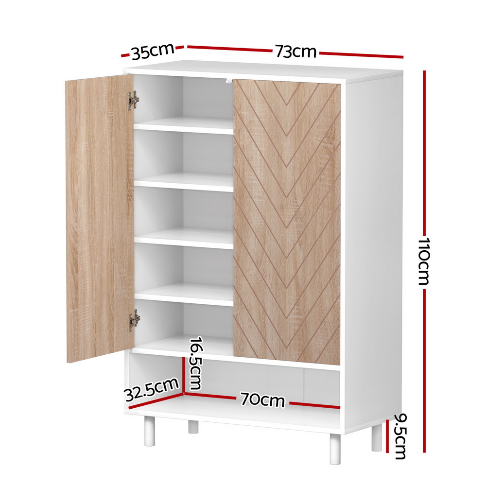 Artiss Shoe Rack Cabinet 24 Pairs 6-tier White — image 4