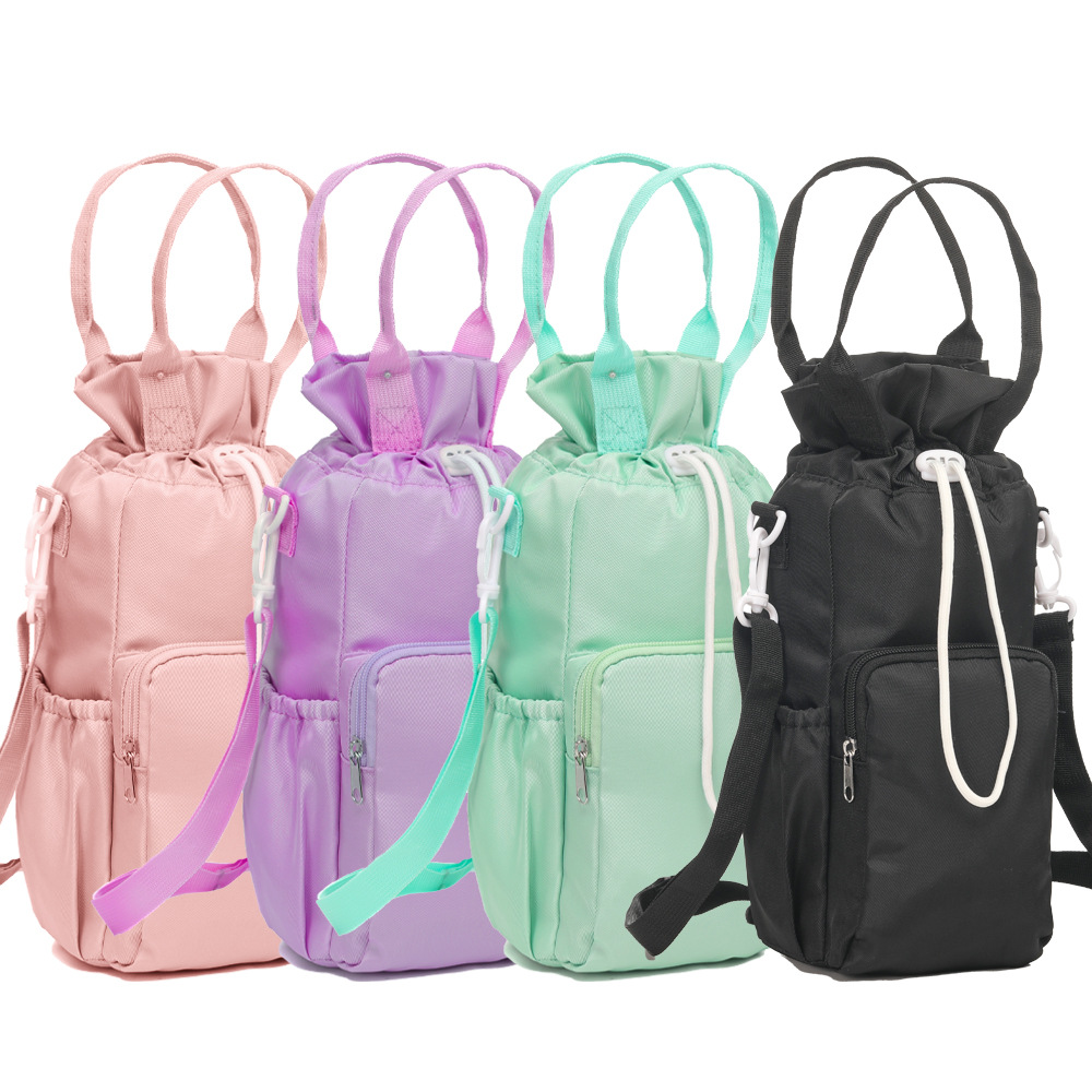 Green Insulated Tumbler Carrier Bag - Crossbody Water Bottle Holder with Pockets & Adjustable Strap for Large Cups (Note: cup not included) — image 2