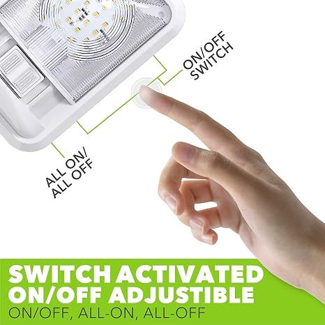 2 Pack 12V RV Ceiling Dome Light, 300LM Natural White Interior Lighting with Switch for Trailer and Camper โ image 4