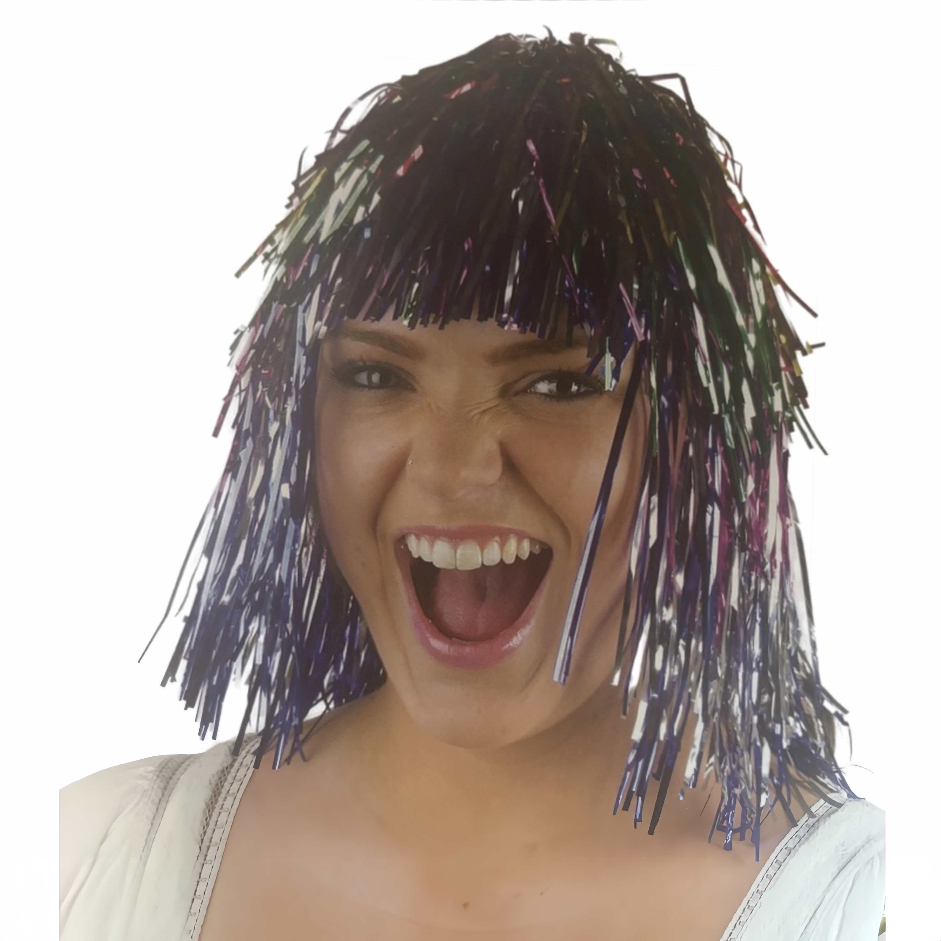 Tinsel wig-multi colours โ image 2