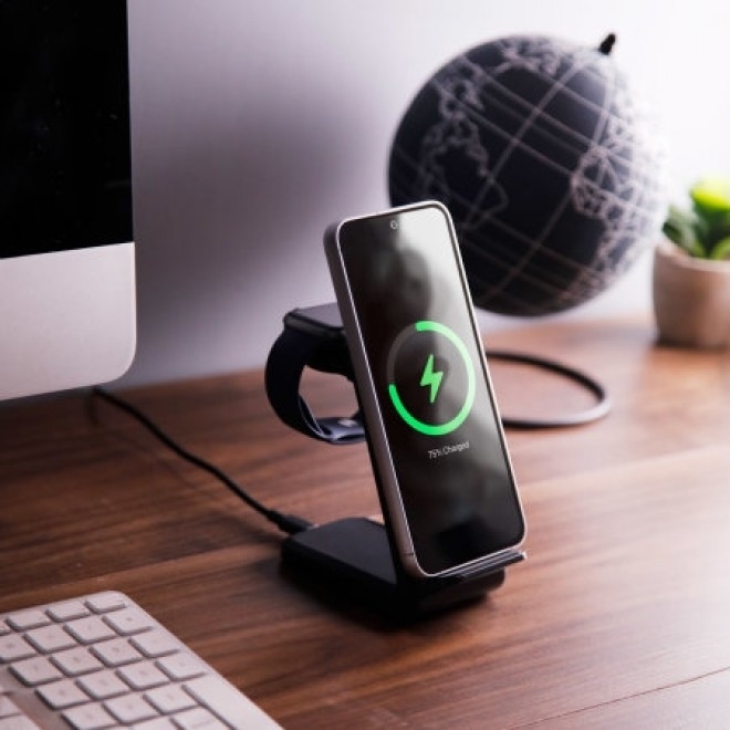 CHOETECH T608-F-BK 15W 4-in-1 Wireless Charger Stand for iWatch and Samsung Watch (Black) — image 5