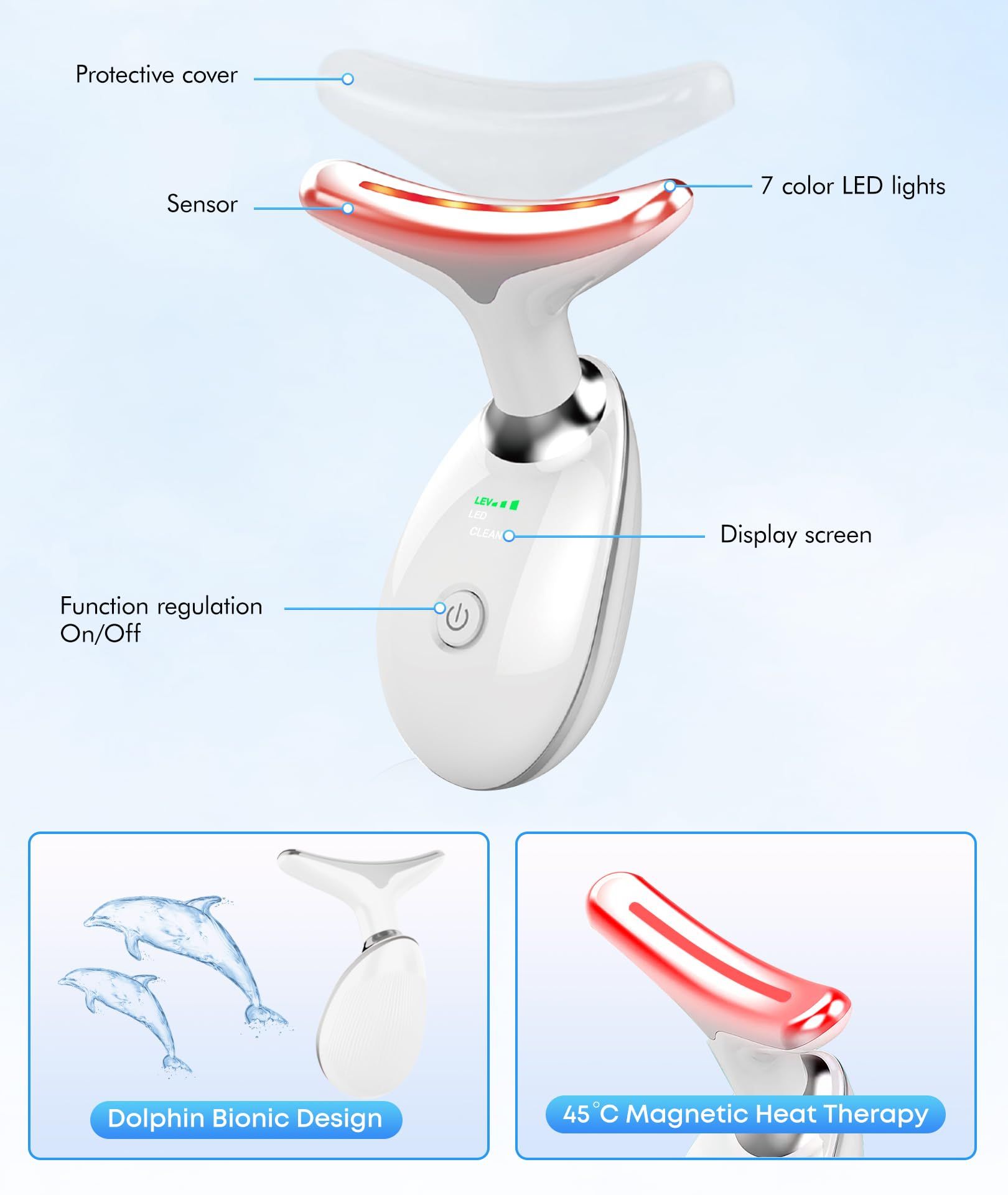 Skincare Tool for Face & Neck, Target Double Chin, Ideal Gift for Men & Women (White)