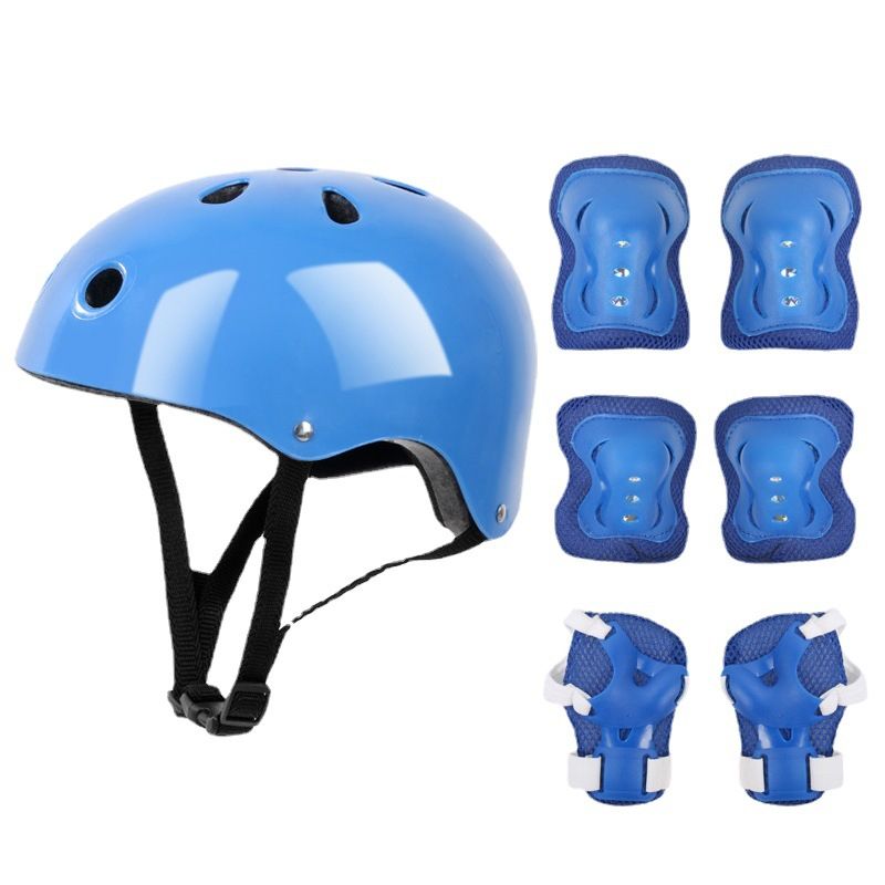 Kids Helmet Knee Elbow Pads Wrist Guard Sport Protective Gear Adjustable Scooter Skateboard Roller Bike Skate Cycling Safety Set