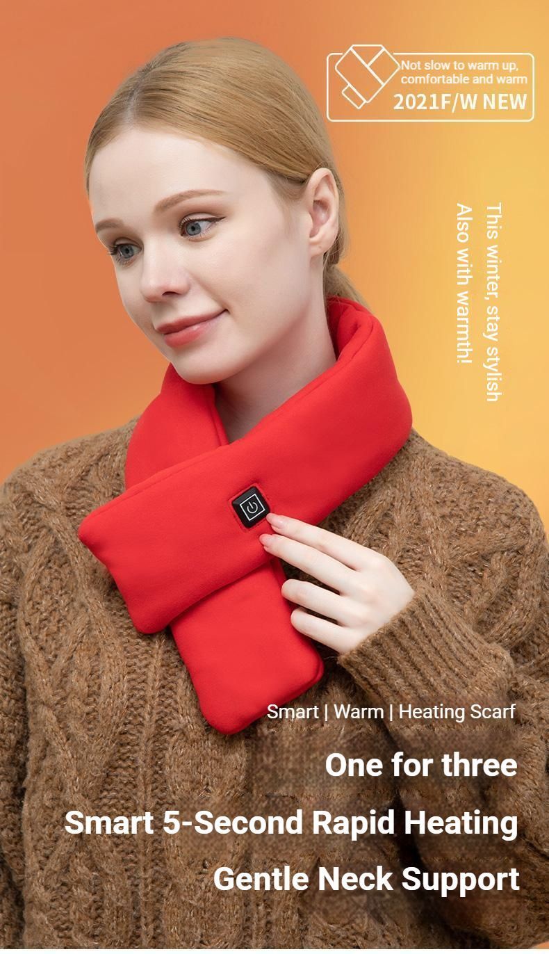 USB Rechargeable Graphene Heated Neck Warmer Khaki — image 2