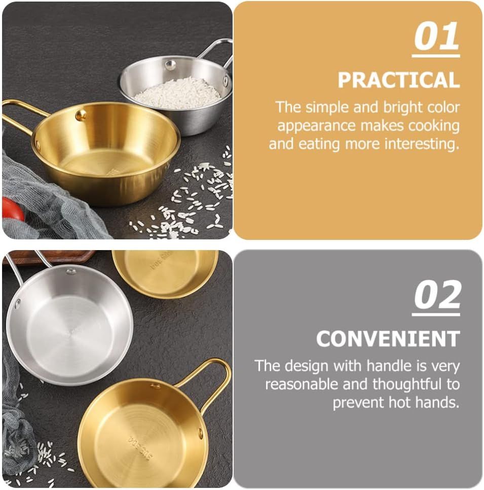 2Pcs Korean Traditional Wine Bowl Rice Wine Cup Soy Sauce Dish Condiment Dipping Bowl with Handle for Hiking Camping Soup โ image 4