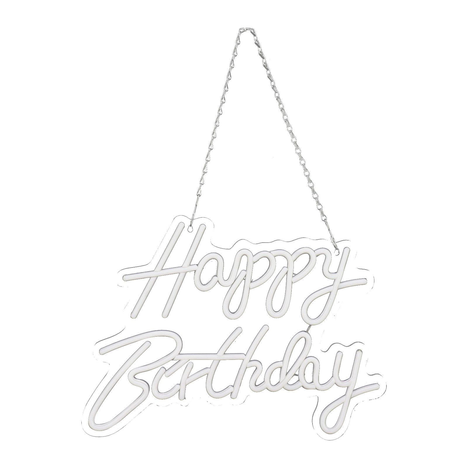 Happy Birthday Letter LED Lights Romantic Neon Light Sign Acrylic Happy Birthday Decoration for Party Bar Warm White — image 4