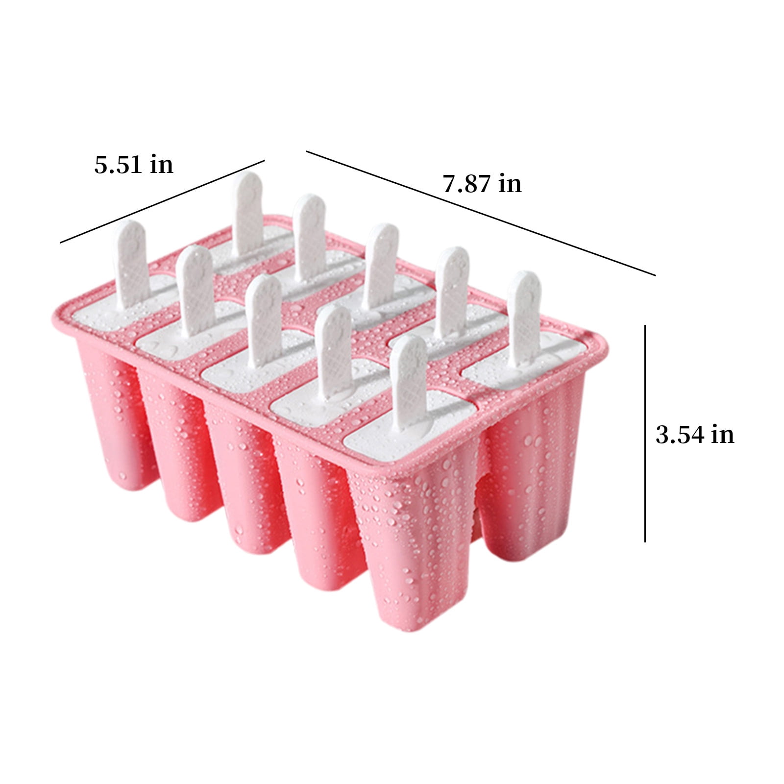 Popsicle Mould, Popsicle Molds 10 Pieces Silicone Ice Molds BPA Free Popsicle Mold Reusable Easy Release Ice Make Pink — image 3