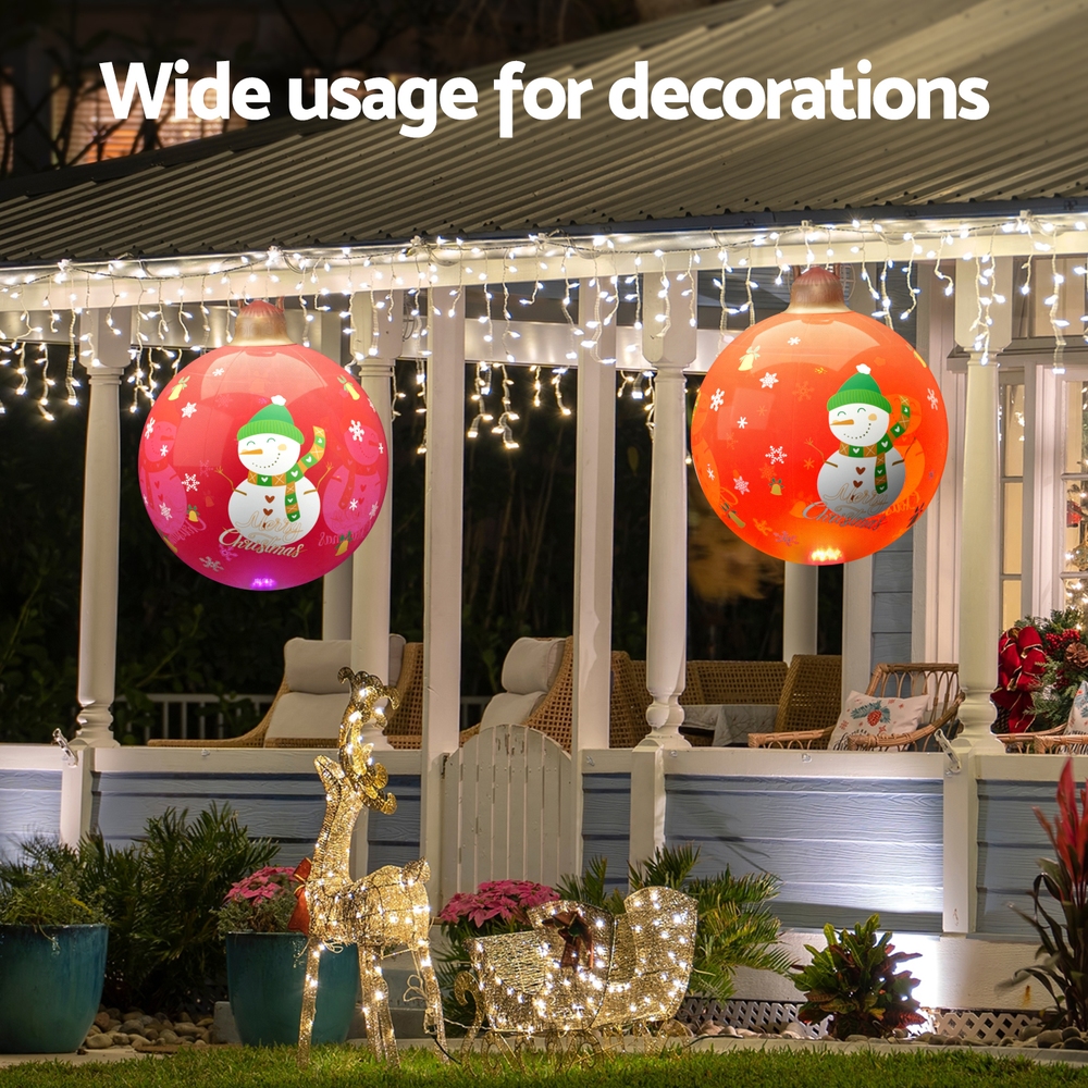 Jingle Jollys Christmas Inflatable Ball 60cm Illuminated Led Snowman Xmas Decor — image 5