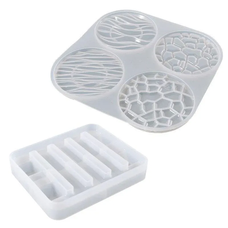 Coaster Cup Mat Mold Wave Diamond Pattern Silicone Mould for Epoxy Resin Casting โ image 2