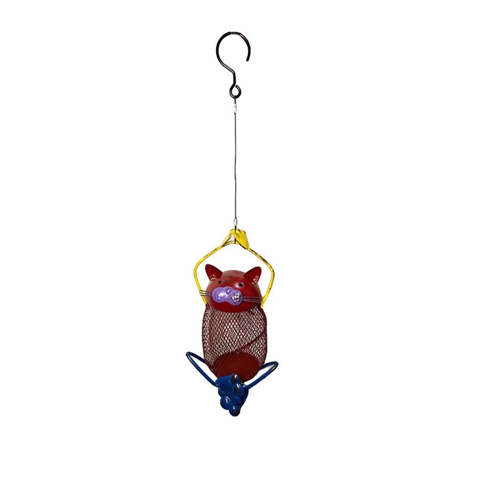 Wild Bird Feeders - Cat-Shaped Metal Frame Food Station with Hook Squirrel Proof Heavy Duty Bird Feeders for Outside for Outside Garden Yard Wildlife Observation