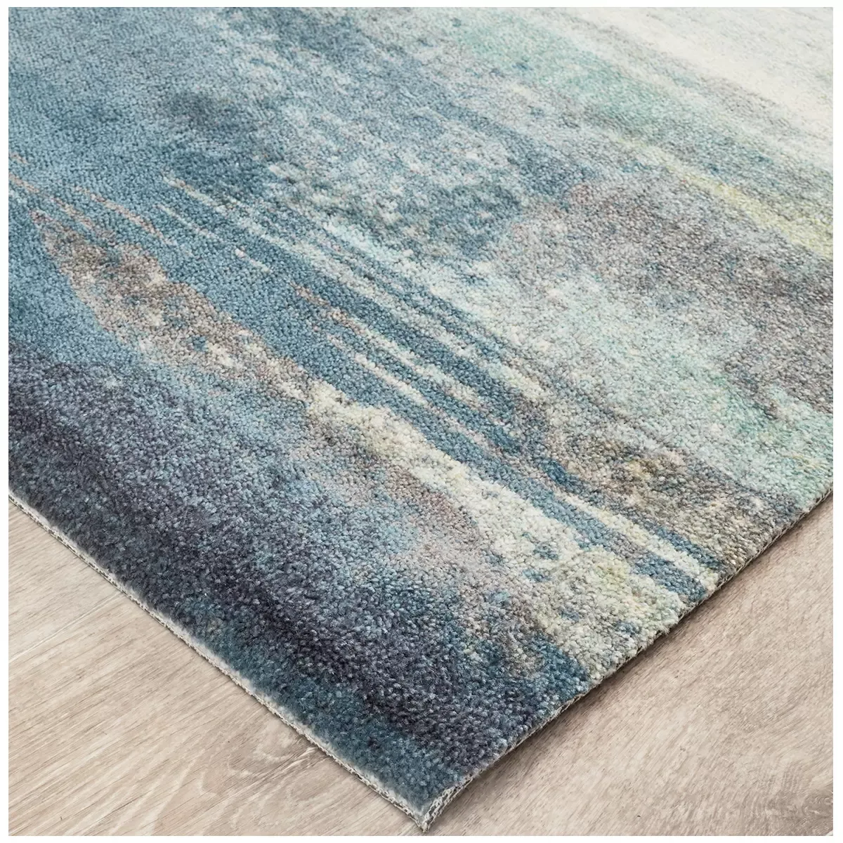 City Blue Rug 280 x 190cm - Contemporary Design with Hand-Carved Short Pile — image 2