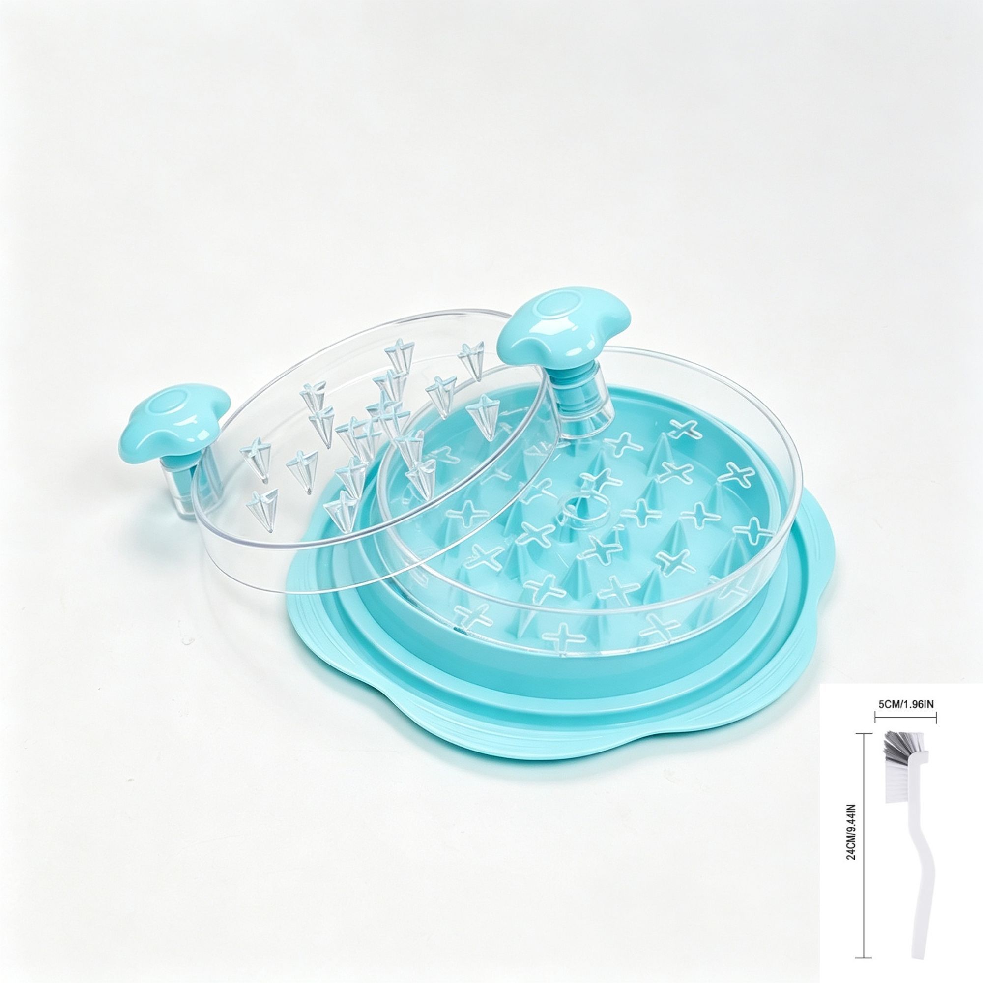 Convenient Manual Meat Shredding Tool,Cyan Interlayer Chicken Shredder Supplied with Cleaning Brush,Easy‑Clean Kitchen Supply,Christmas Halloween Home