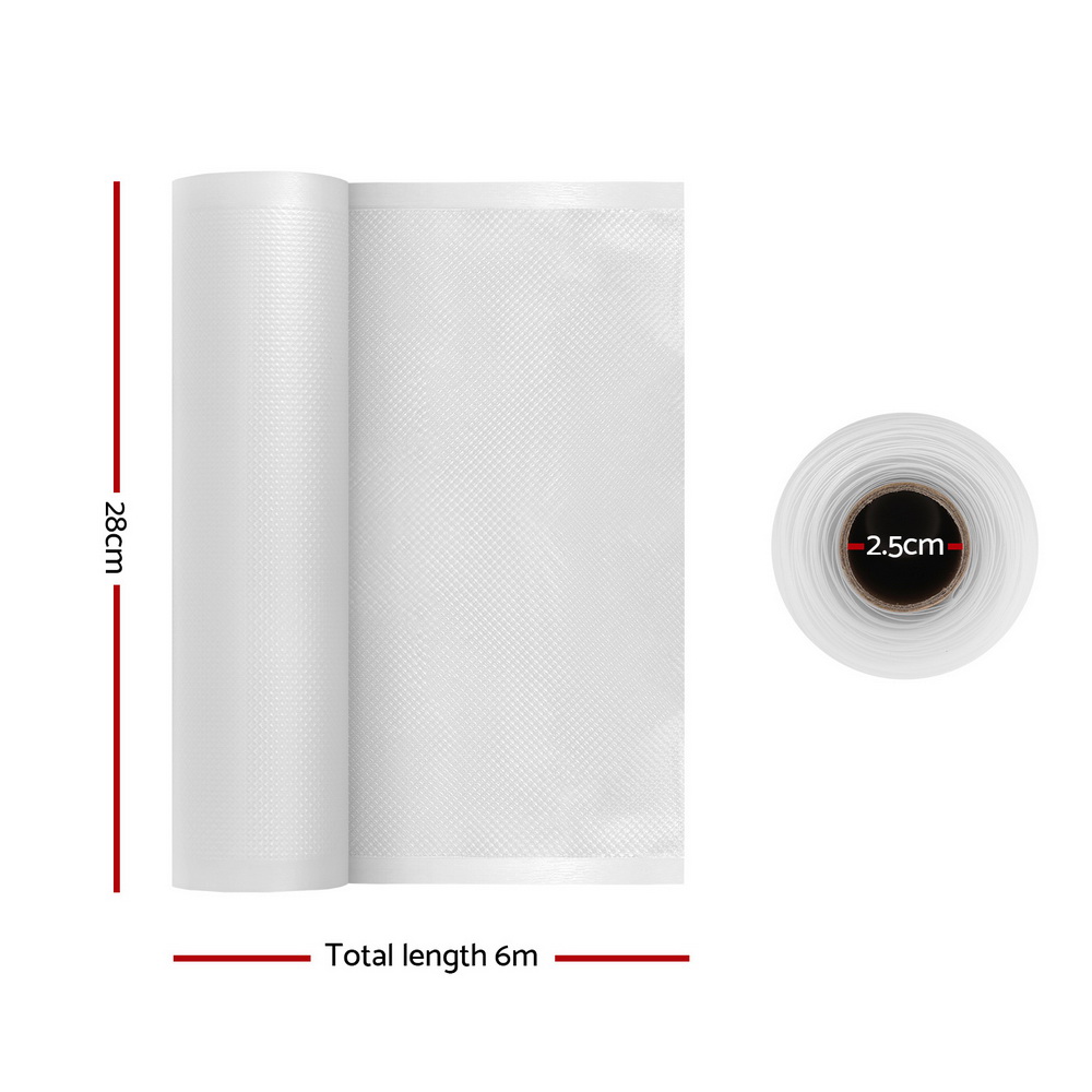 4 Rolls Food Vacuum Sealer Bags Storage Saver Heat Sealing Bag Pack 28CMX6M โ image 2