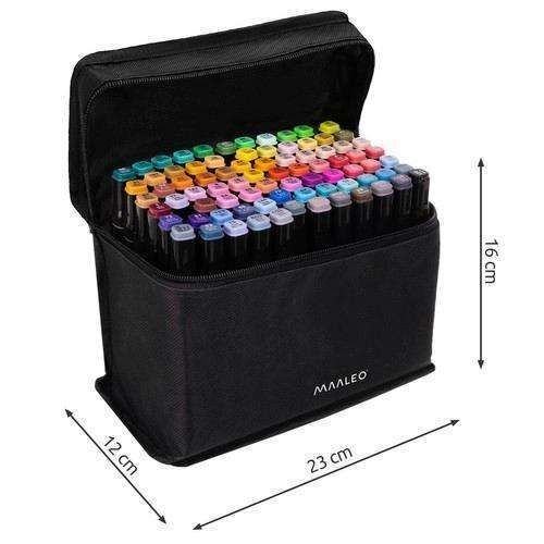 80-Pack Double-Sided MultiColor Marker Pens with Case — image 6