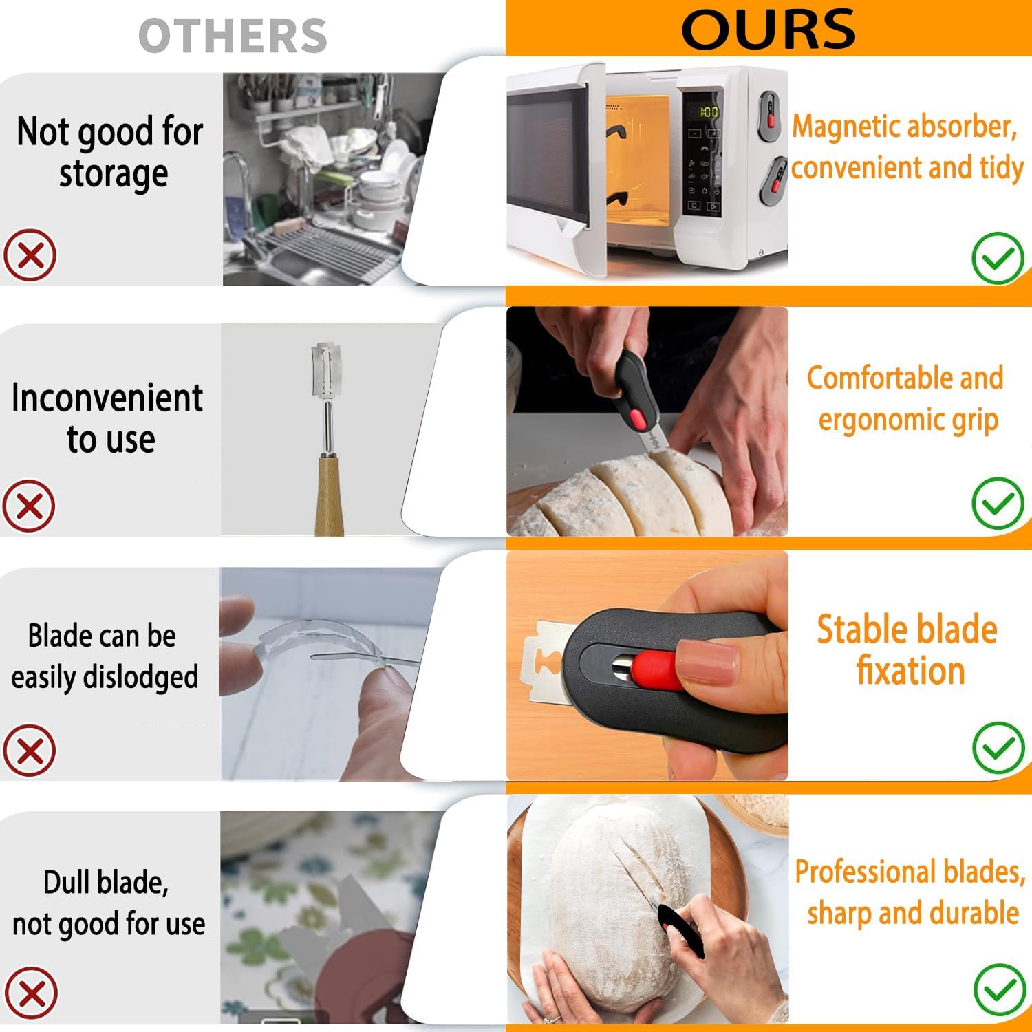 (2 Packs) Bread Lame Dough Scoring Tool with Telescoping Feature, Professional Bread Lame for Bread Scoring Tool & Sourdough Scoring Tool, Bread Lame Dough — image 4