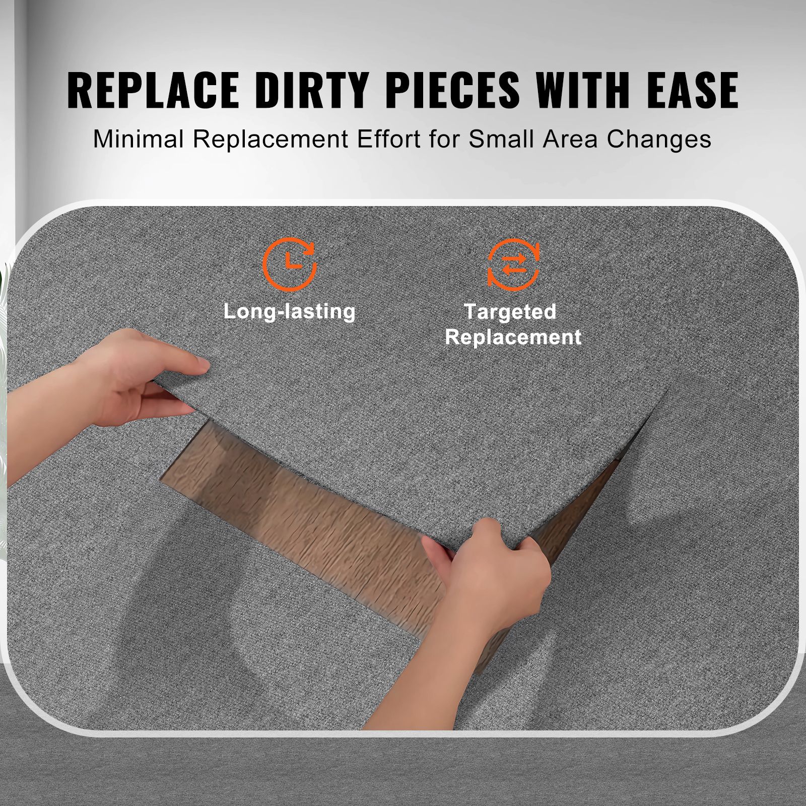 Carpet Tiles Peel and Stick, Squares Self Adhesive Carpet Floor Tile, Soft Padded Carpet Tiles, Easy Install DIY for Bedroom Living Room Indoor Outdoor — image 6