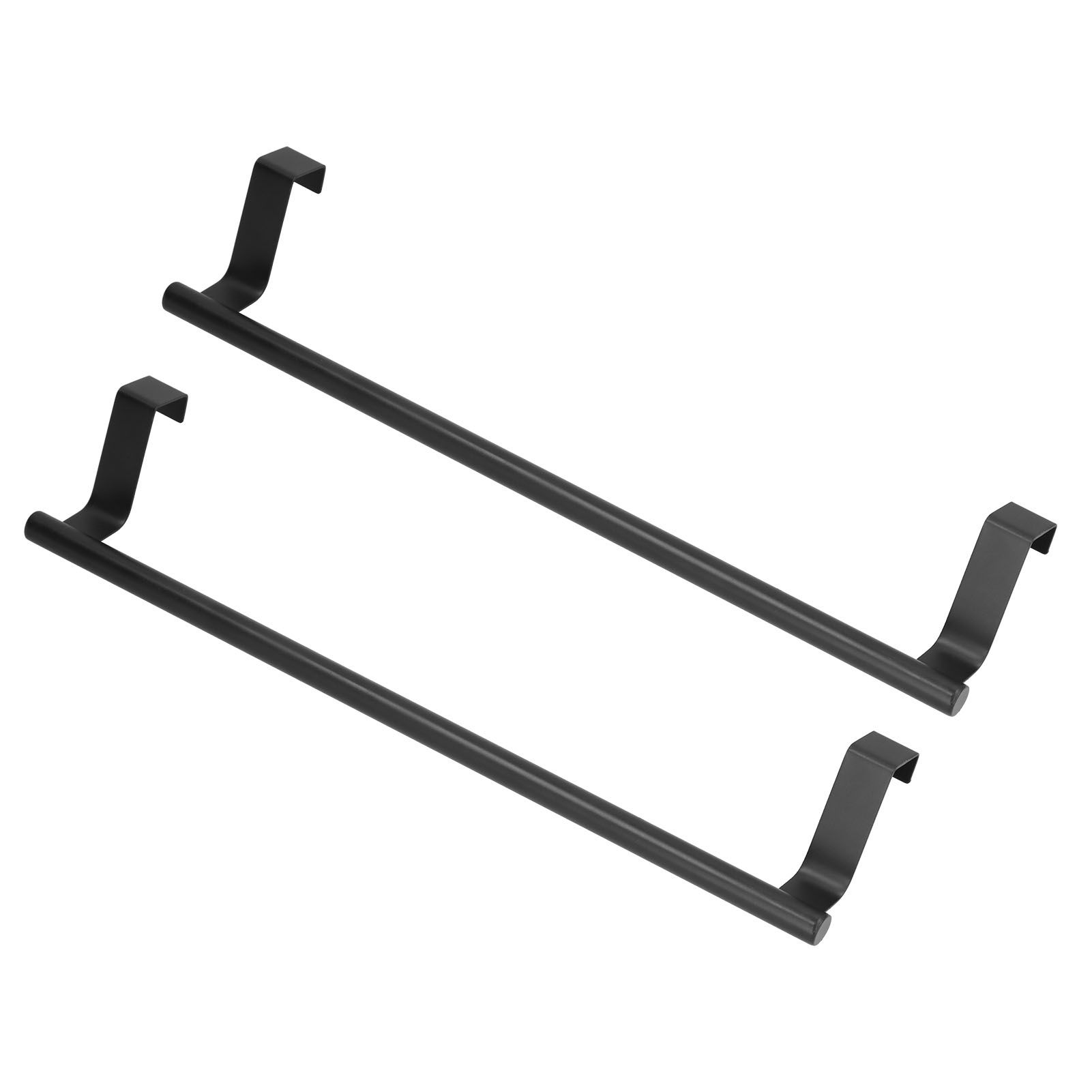 2Pcs Towel Rack Black Hangable Punch Free Nail Free Cabinet Door Towel Rack for Home Hotel36CM โ image 3