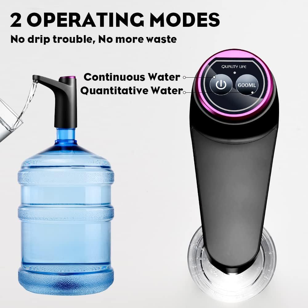Water Bottle Pump Water Dispenser, Water Pump for 5 Gallon Jug USB Charging, Automatic Drinking Water Dispenser Pump, Black — image 4