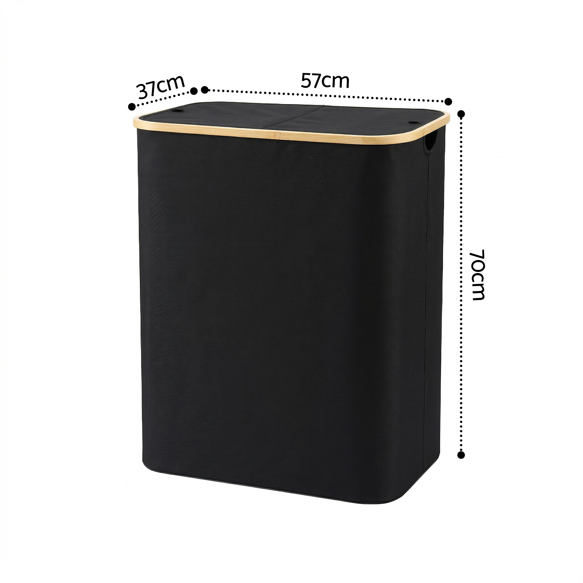 Artiss 2 Sections Laundry Basket with Removable Bags Foldable Black โ image 2