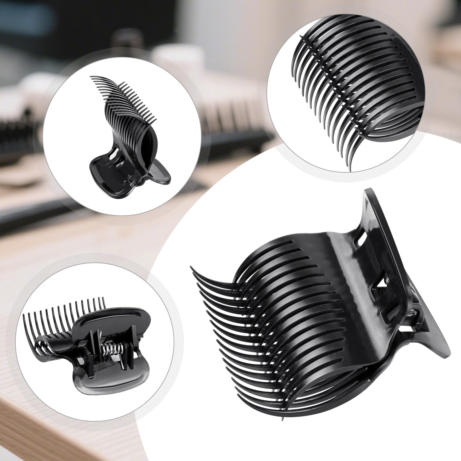 20 Pcs Hot Roller Clips for Hair, Curler Claw Clip for Women Hair Section Styling (Black, 2inch) — image 5