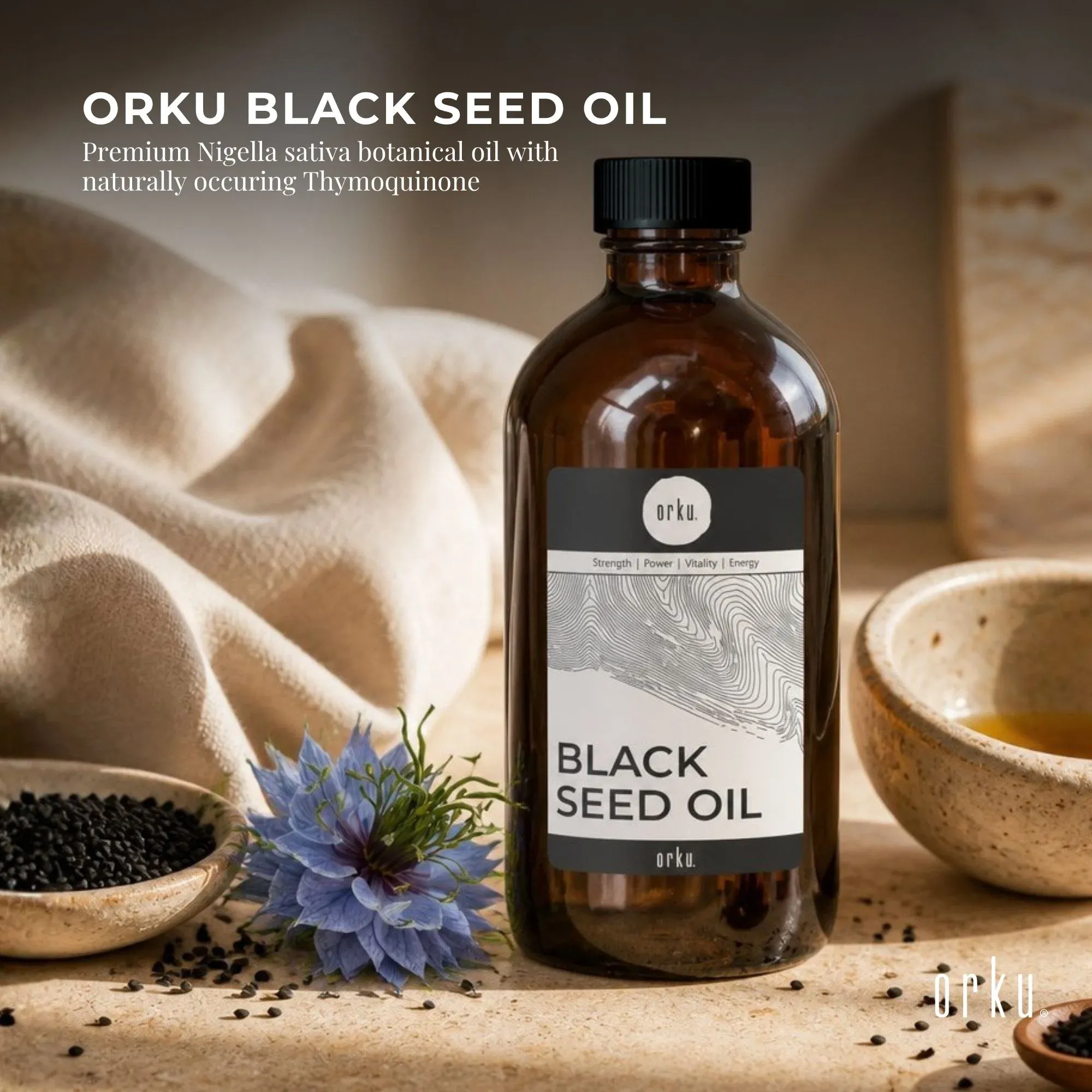 Orku 1L Black Seed Oil Pure Cold Pressed 100% Ethiopian Nigella Sativa Cumin — image 2