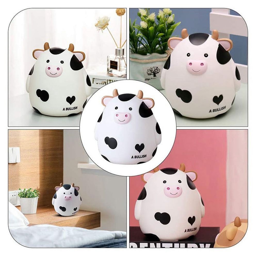 Piggy Bank,Cute Cow Money Bank for and Girls,Children's Shatterproof Coin Bank,Best Birthday for Children,White