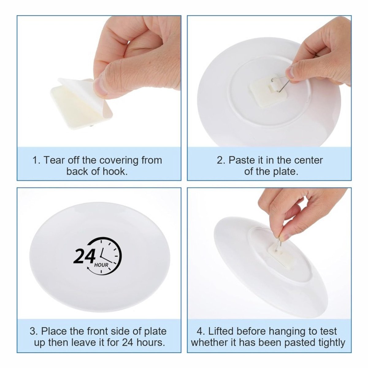 Self-adhesive hooks - Set of 45 - 3 sizes - 5 kg Load capacity - Adhesive hooks - Wall Picture hangers - Picture hanging hooks - For displaying โ image 3