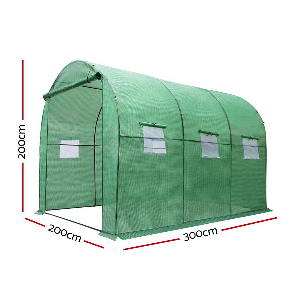 Green Fingers Greenhouse 3x2x2M Walk in Green House Tunnel Plant Garden Shed Dome โ image 2