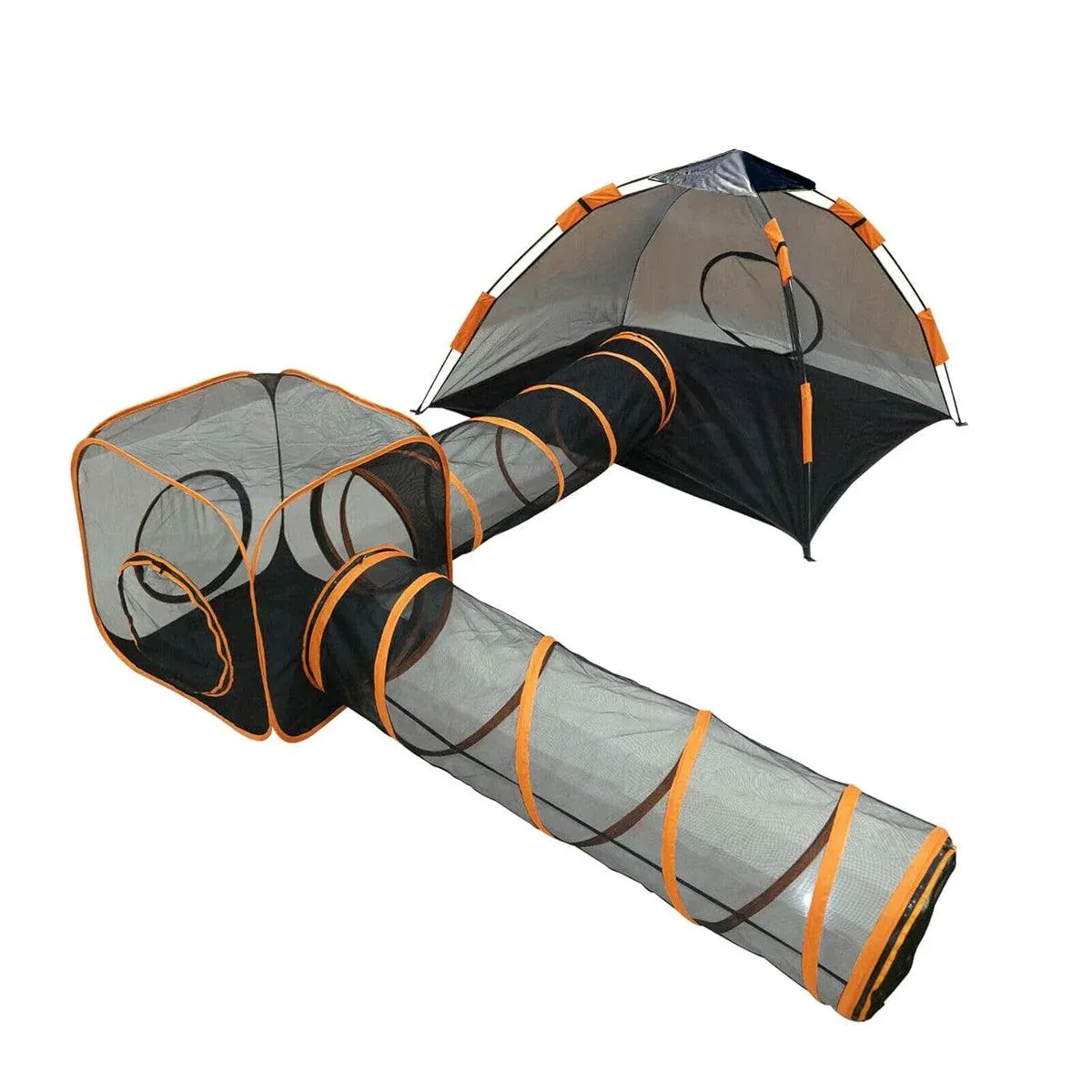 4pcs Outdoor Pet Enclosure Dog Cat Folding Tunnel Italian Combination Tent — image 2