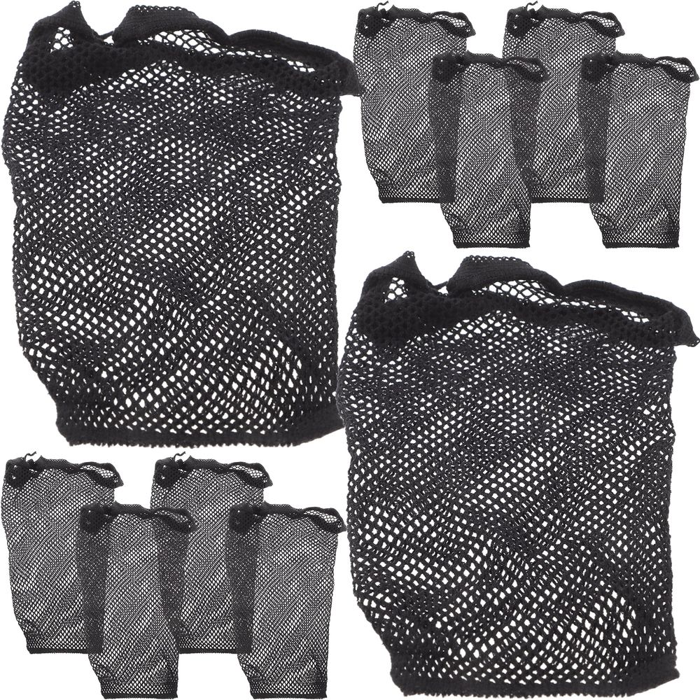 10Pcs Black Mesh Hair Nets for Women Flexible Ultra Thin Crochet Wigcap